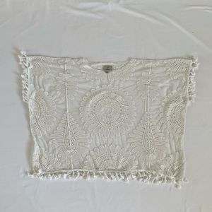 Hot & Delicious white mesh floral cover-up sz M/L